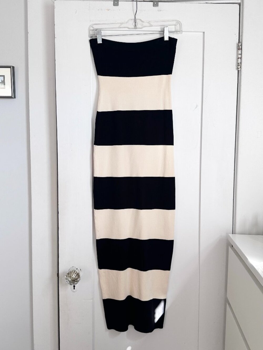 POSSE Theo Strapless Dress XS NWT Meghan Markle Black Bone Maxi